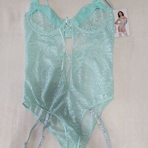 Elegant Moments Aqua Lace Chemise